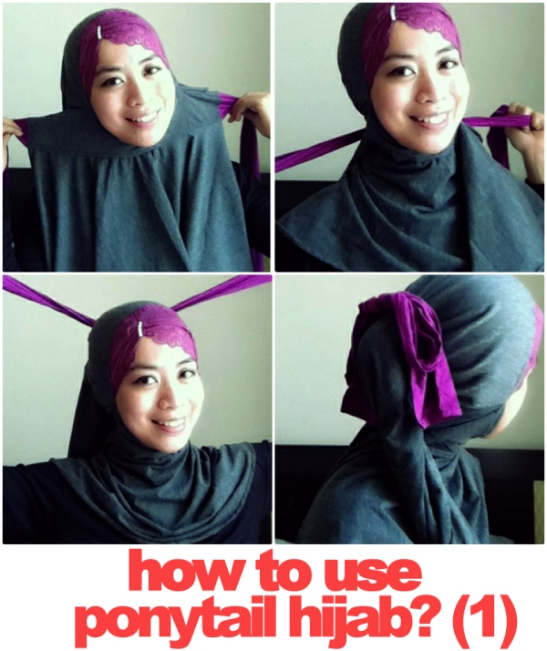 Tutorial for ponytail hijab